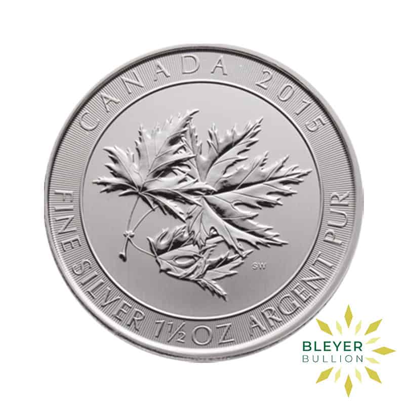 1 1/2oz Silver Canadian Maple Leaf Coin, 2015 (Pre-owned)