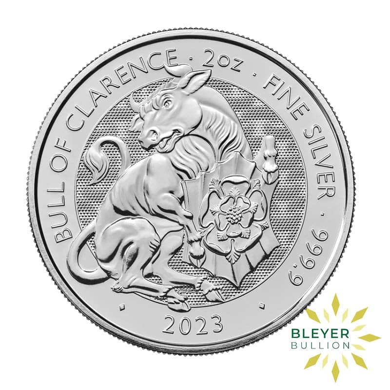 2oz Silver Tudor Beasts Bull of Clarence Coin, 2023