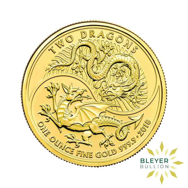 1oz Gold UK Two Dragons Coin, 2018 (Pre-owned)