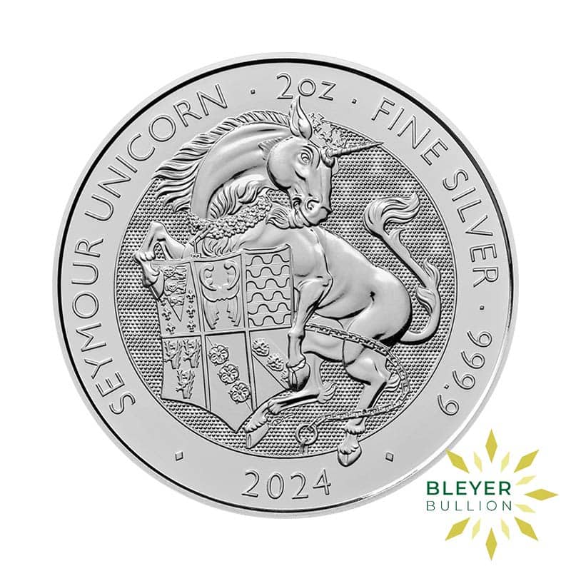 2oz Silver Tudor Beasts Seymour Unicorn Coin, 2024
