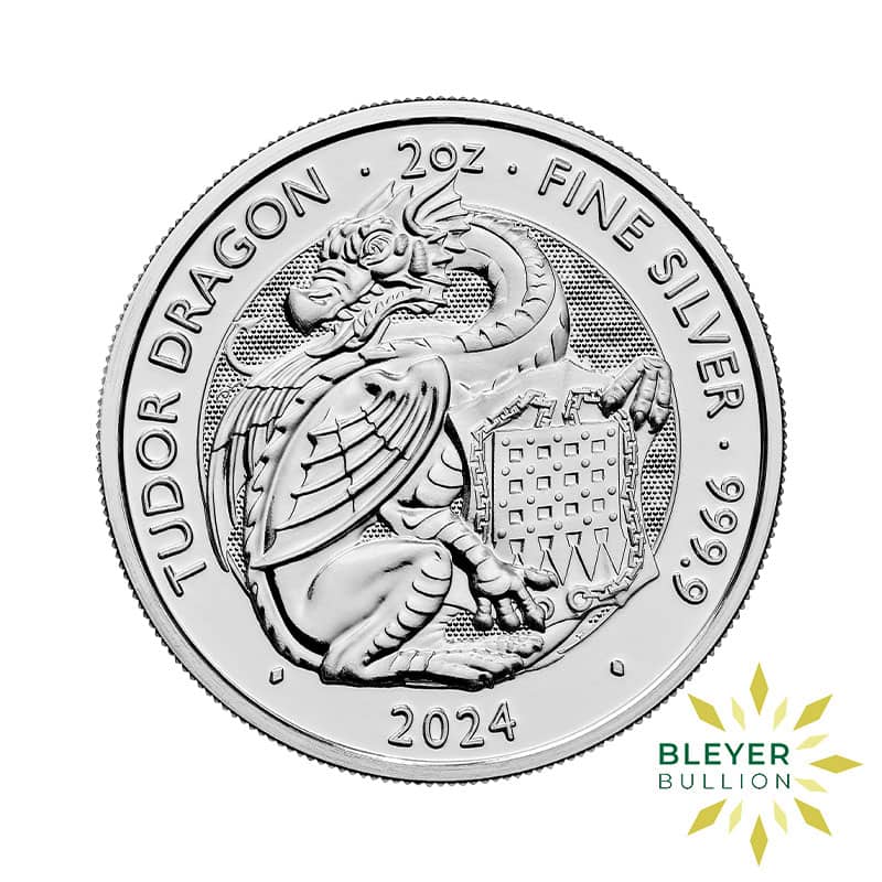 2oz Silver Tudor Beasts Dragon Coin, 2024