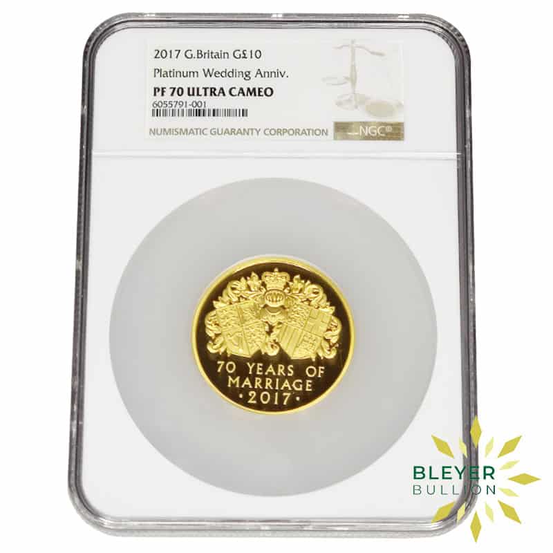 5oz QEII Platinum Wedding Anniversary Gold Proof Coin | NGC Graded (PF70UC), 2017 (Pre-owned)