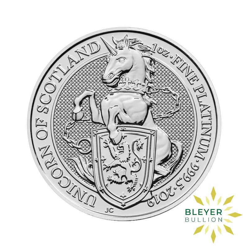 1oz Platinum Queen's Beasts Unicorn of Scotland, 2018 (Margin Scheme)