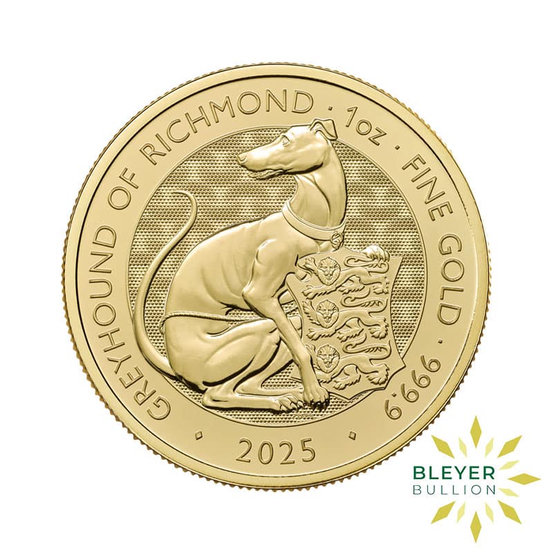 1oz Gold Tudor Beasts Greyhound of Richmond Coin, 2025