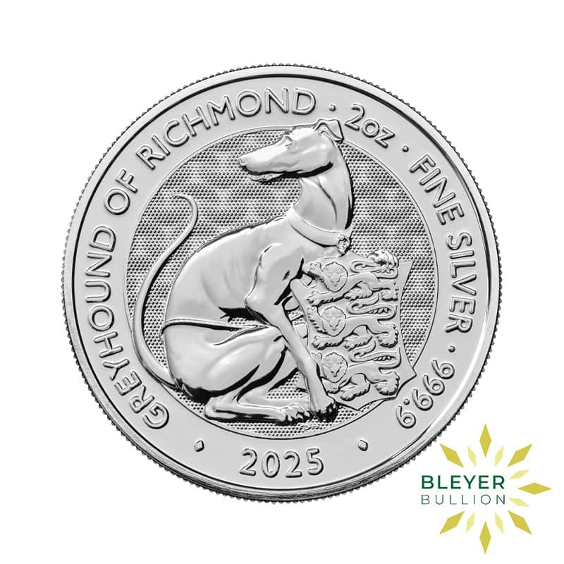 2oz Silver Tudor Beasts Greyhound of Richmond Coin, 2025