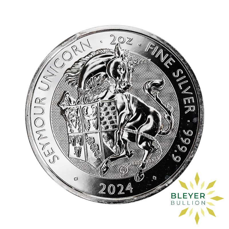 2oz Silver Tudor Beasts Seymour Unicorn Coin, 2024