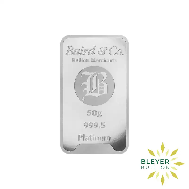 50g Platinum Baird & Co Minted Bar