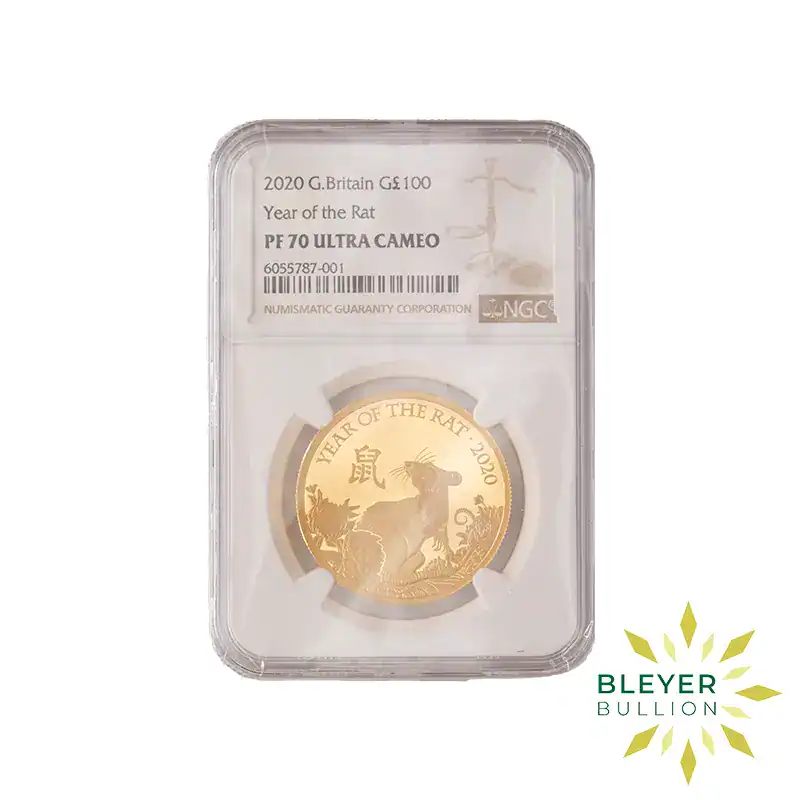 1oz Gold UK Lunar Rat Coin, 2020 (Pre-Owned)